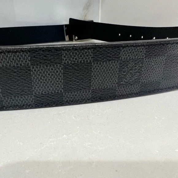 ❗️SOLD❗️Authentic Louis Vuitton Damier Graphite Canvas Inventeur Reversible Belt - Picture 5 of 10